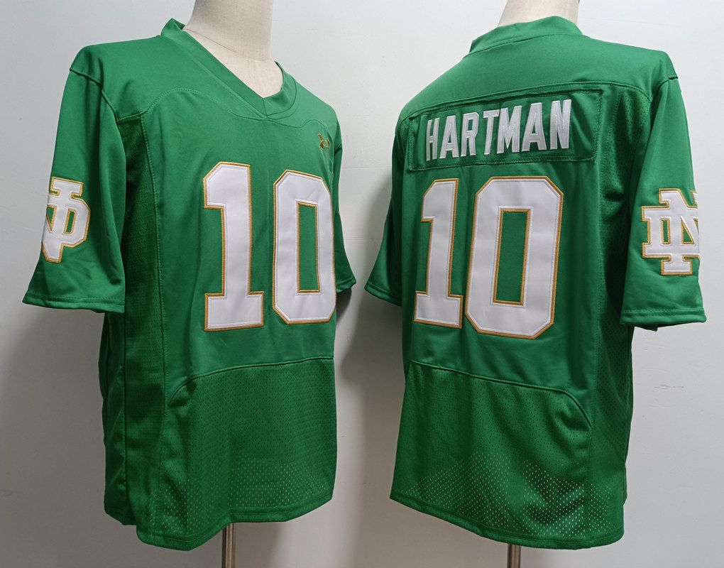 Men Norte Dame Fighting Irish #10 Hartman Green Elite 2025 NCAA Jersey->ncaa teams->NCAA Jersey